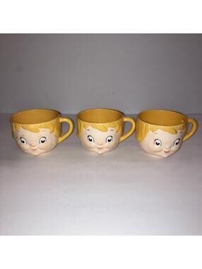 (3) Vintage 70's Campbell Soup Kids Melamine Yellow Dolly Dingle Cups 8 oz. NEW